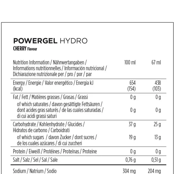 PowerBar PowerGel Hydro Cereza Cafeína 24 unidades