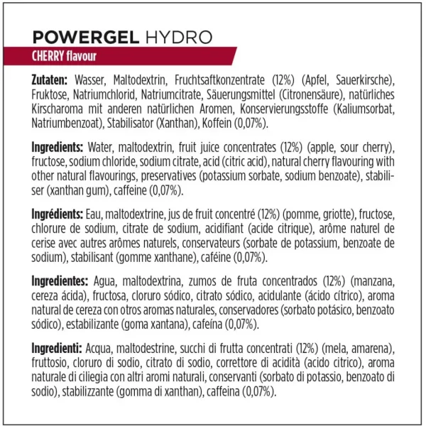 PowerBar PowerGel Hydro Cereza Cafeína 24 unidades
