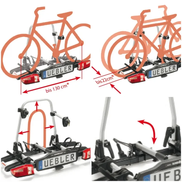 Portabicicletas Plegable Uebler i31 para 3 Bicicletas 60º